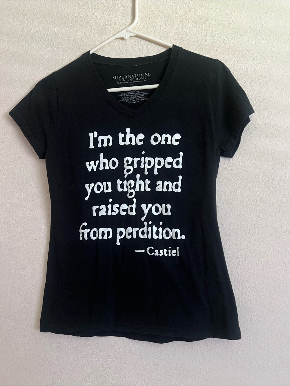 SUPERNATURAL Black Graphic V-Neck Tee